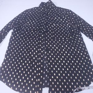 Who What Wear gold and Black Button Down Shirt